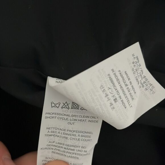 J.CREW Black Linen Pencil Shirt with Crochet Detailing, Size 2P - Picture 10 of 10